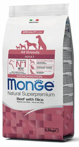 Monge Dog All Breeds Adult con manzo e riso 2.5 kg - Natural Superpremium