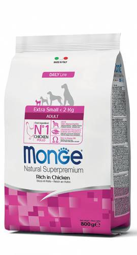 Monge Dog Extra Small Adult con pollo 3 kg - Natural Superpremium - Giardango