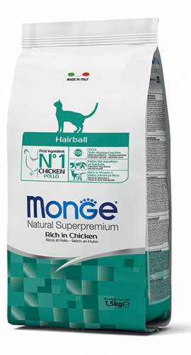 Monge Cat Hairball con pollo 1.5 kg - Natural Superpremium - Giardango