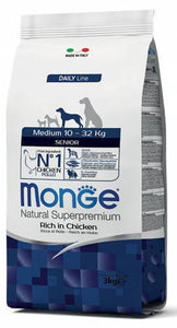 Monge Dog Medium Senior con pollo 3 kg - Natural Superpremium