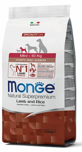 Monge Dog Mini Puppy/Junior con agnello e riso 2.5 kg - Natural Superpremium - Giardango