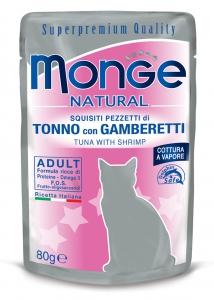 Monge Natural Pezzetti con Tonno e Gamberetti 80 g - Giardango