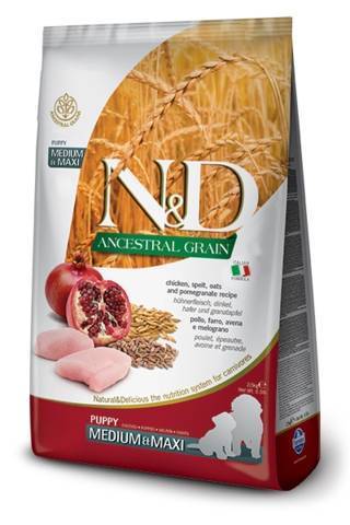 N&D Ancestral Medium e Maxi Puppy con Pollo e Melograno 12 kg