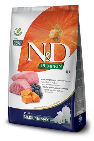 N&D Pumpkin Medium e Maxi Puppy con Agnello e Mirtillo 12 kg