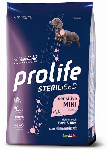 Prolife Sterilised Sensitive Adult Mini Maiale e Riso 600 g